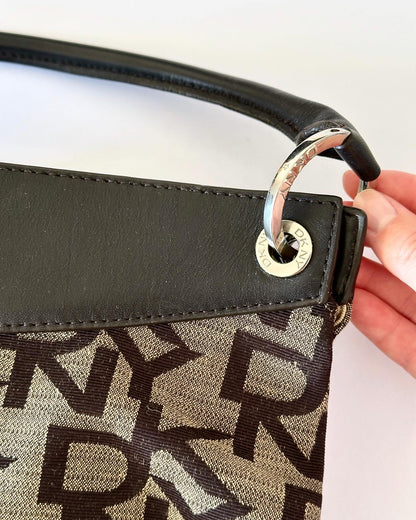 Trendy vintage DKNY bag with monogram print