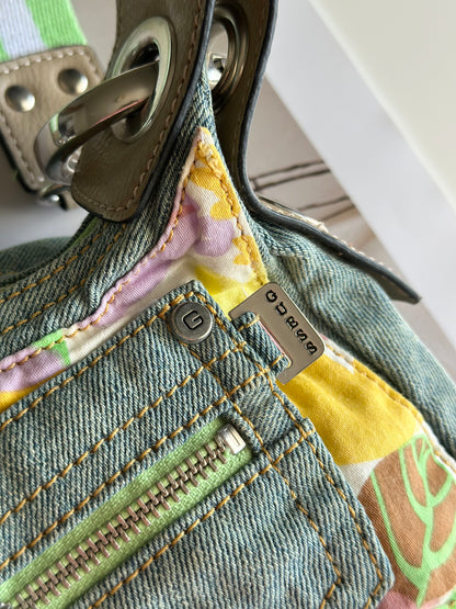 Rare vintage playful denim bag by Guess