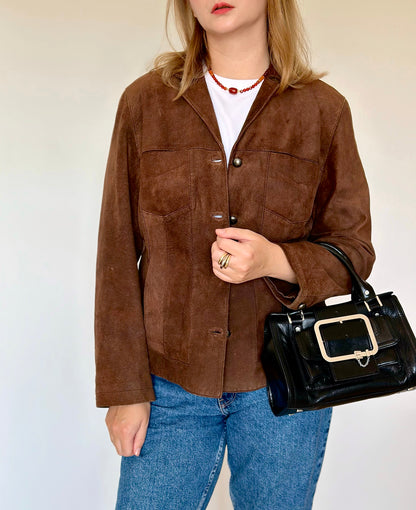 Vintage 100% suede brown jacket