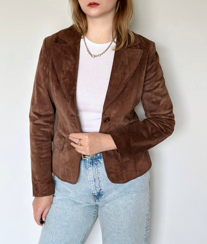 Stylish vintage 100% leather brown jacket