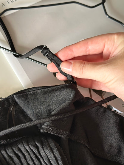 Sleek black slip dress Zara