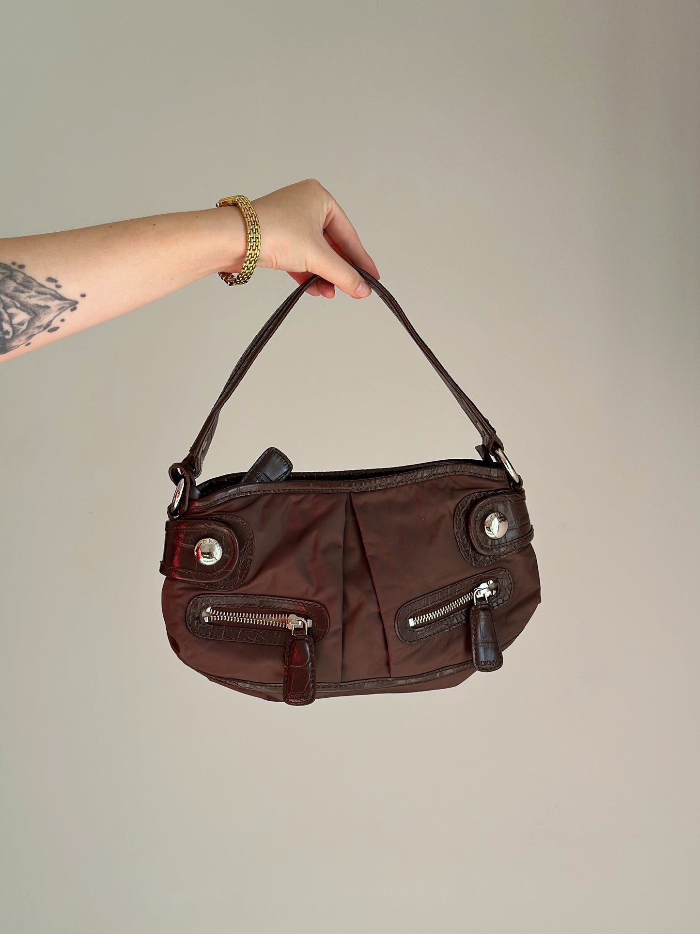 Amazing vintage brown baguette bag DKNY