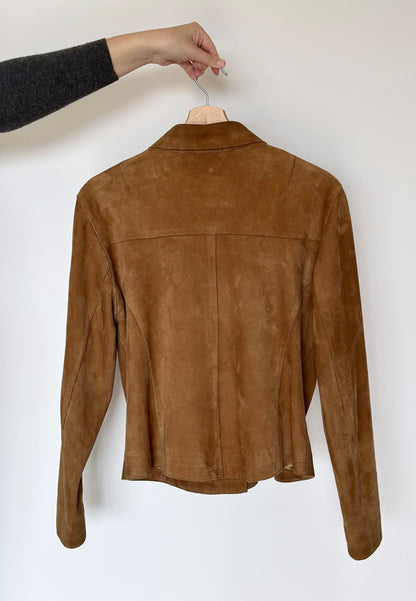 Trendy vintage 100% suede jacket