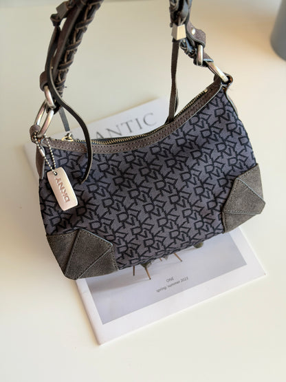 Chic vintage DKNY shoulder bag in rare dark grey colour