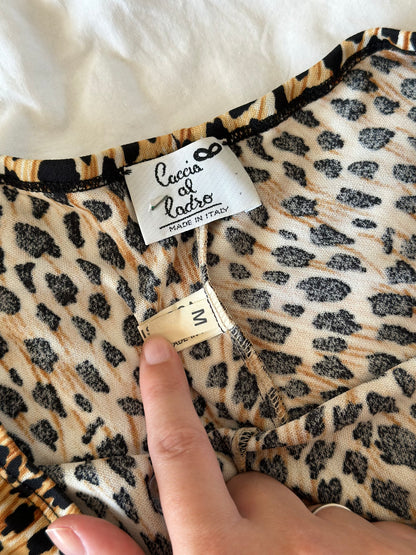 Stunning vintage relaxed leopard print trousers