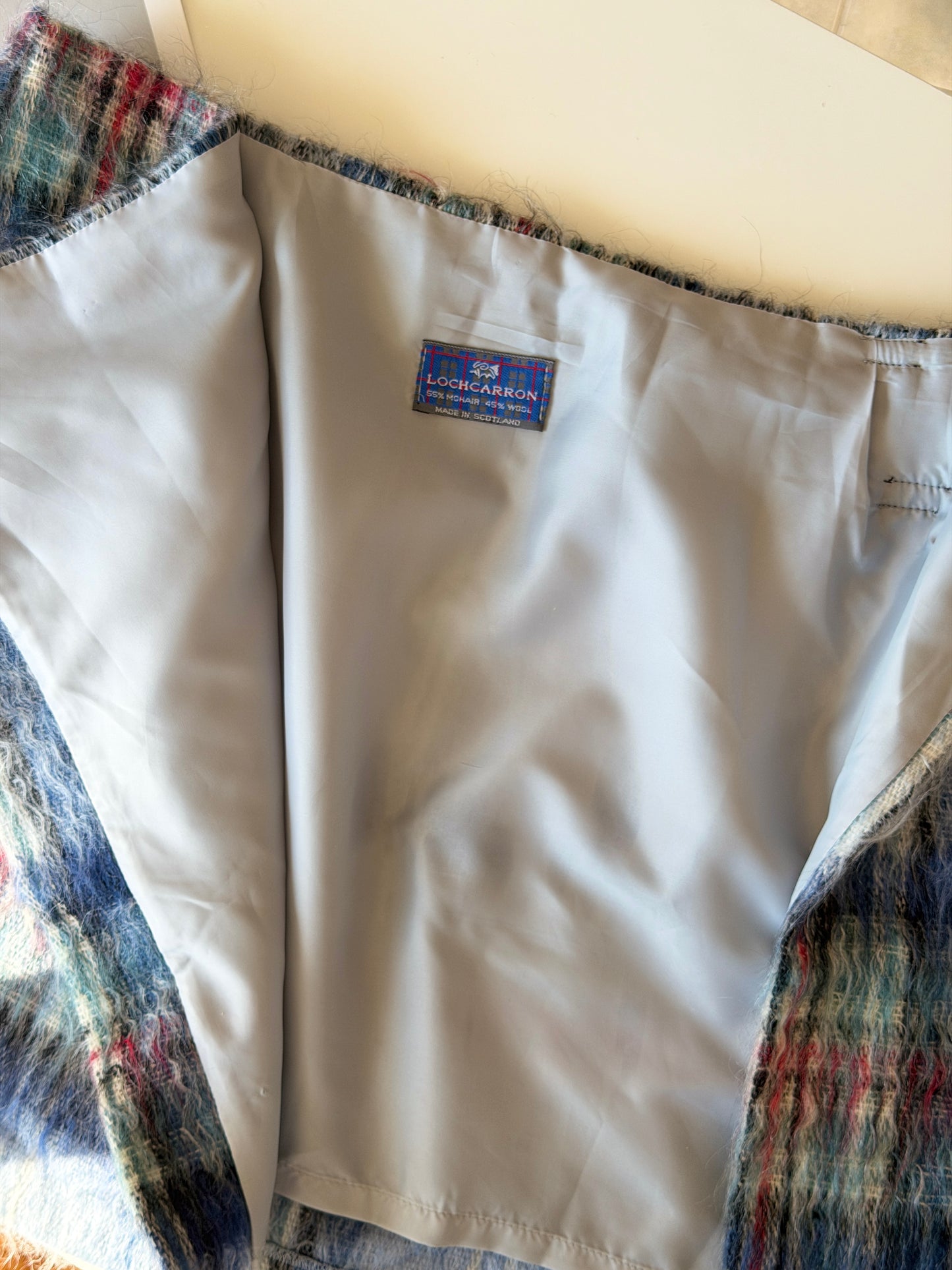 Stylish vintage mini wrap mohair skirt