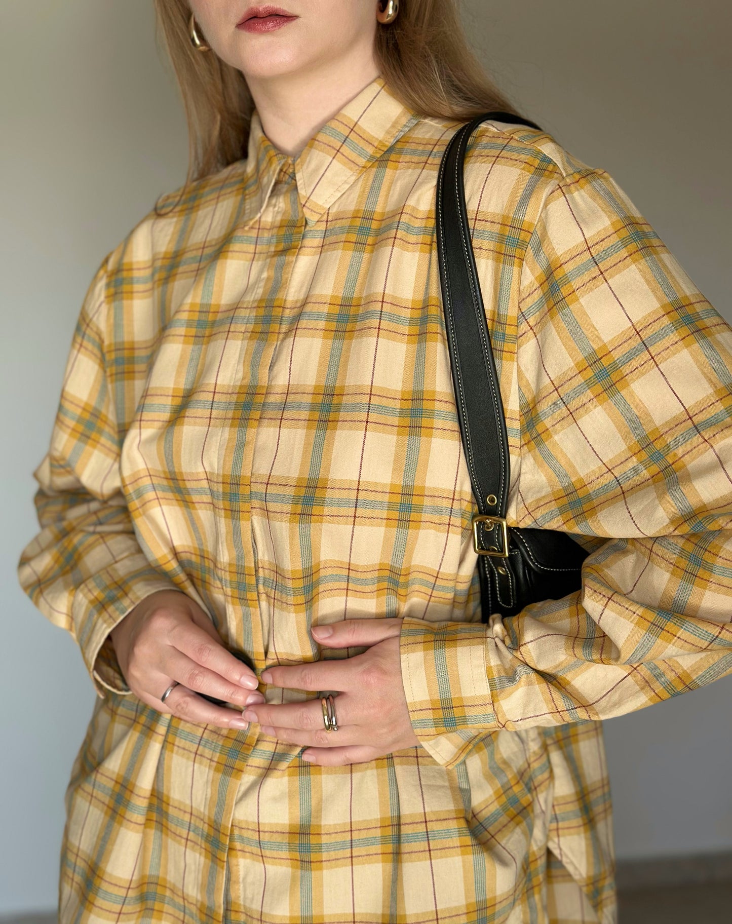 Plaid yellow oversized shirt