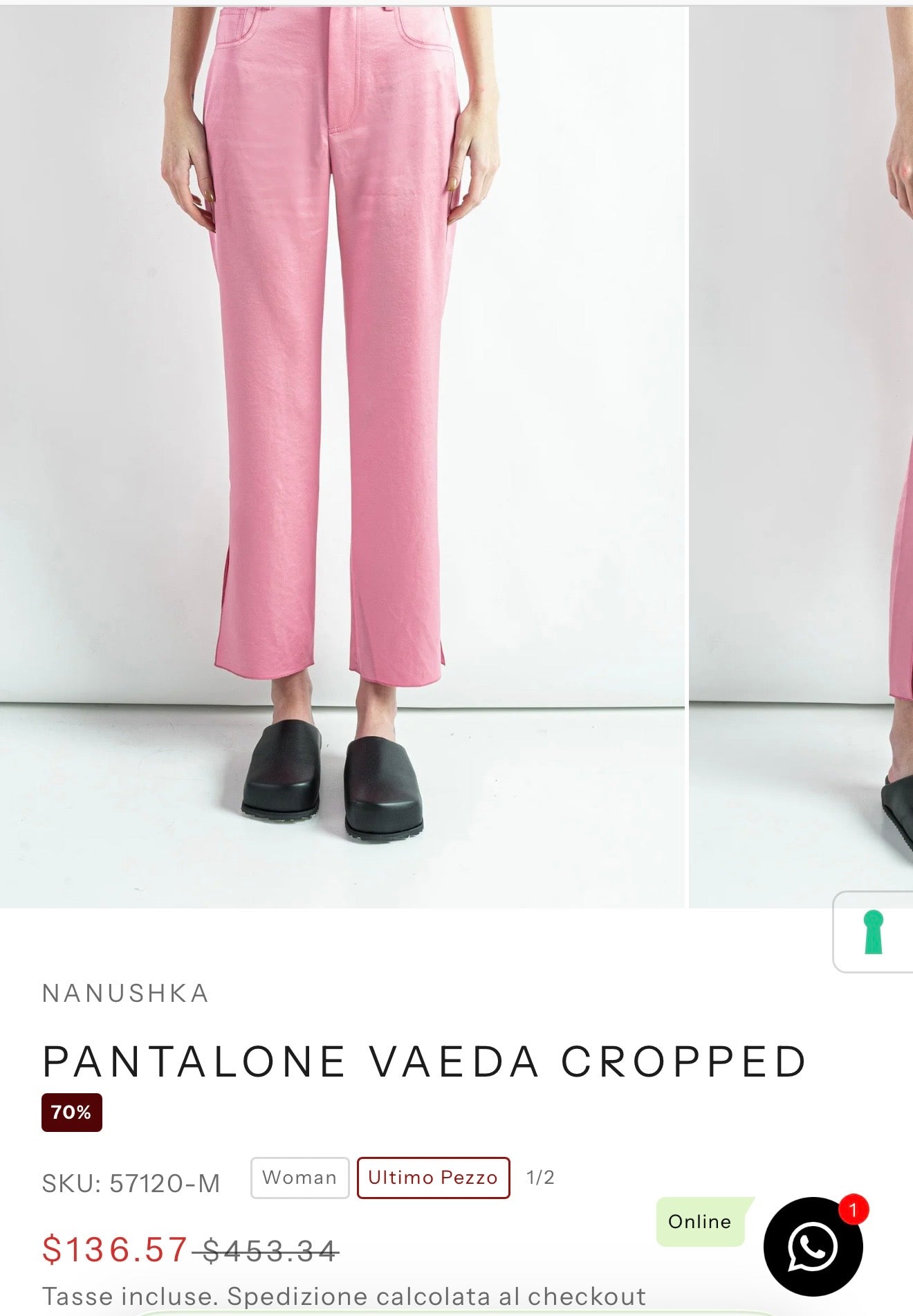 Pink satin trousers Nanushka