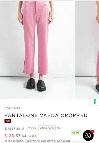 Pink satin trousers Nanushka