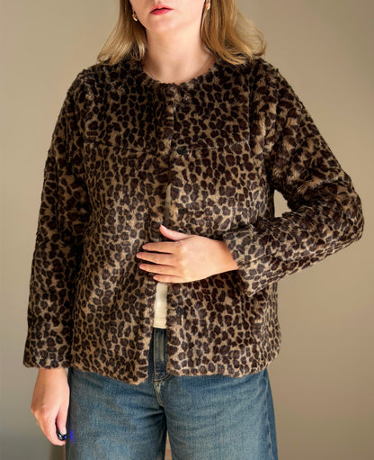 Stylish faux fur leo jacket