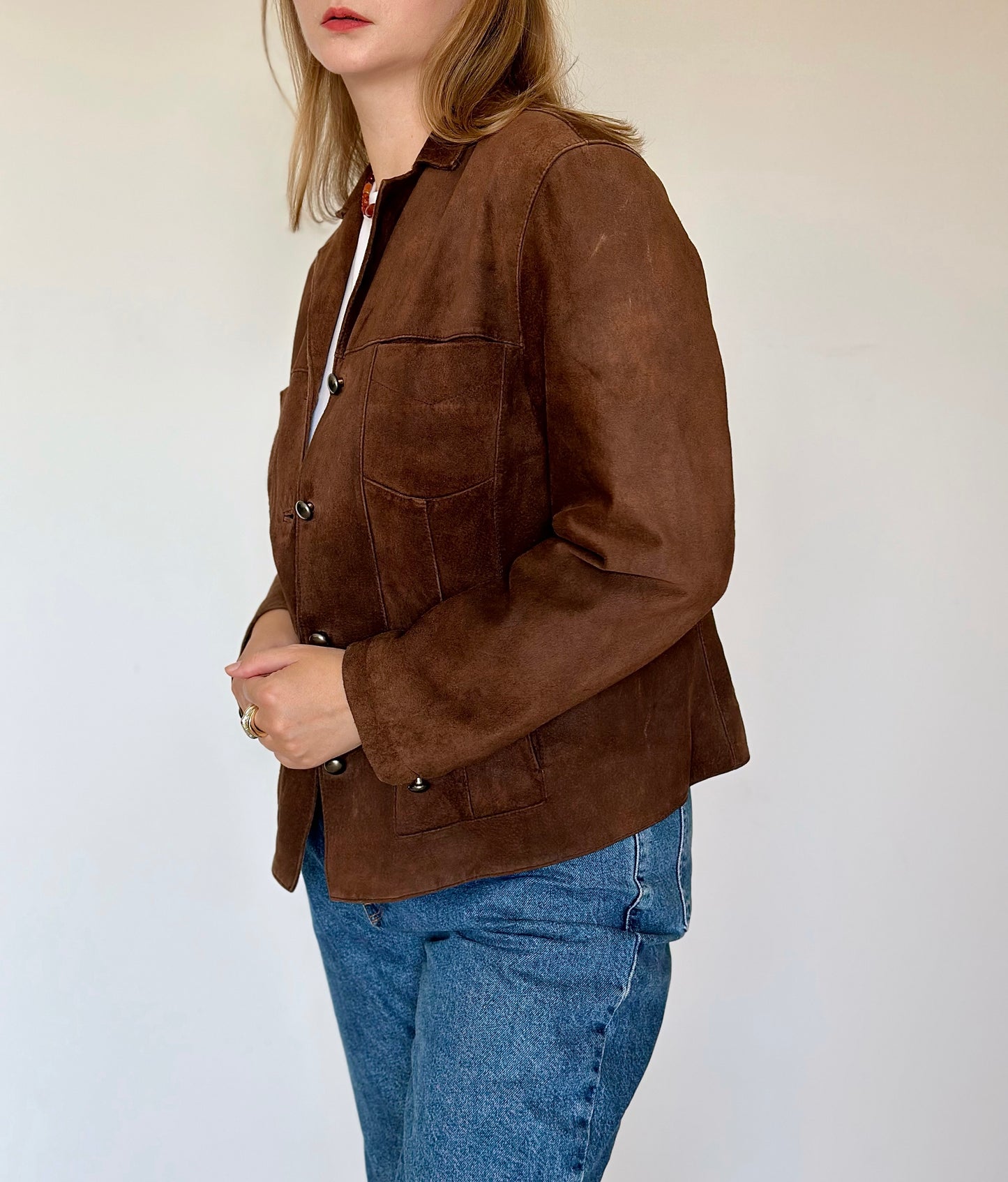 Vintage 100% suede brown jacket