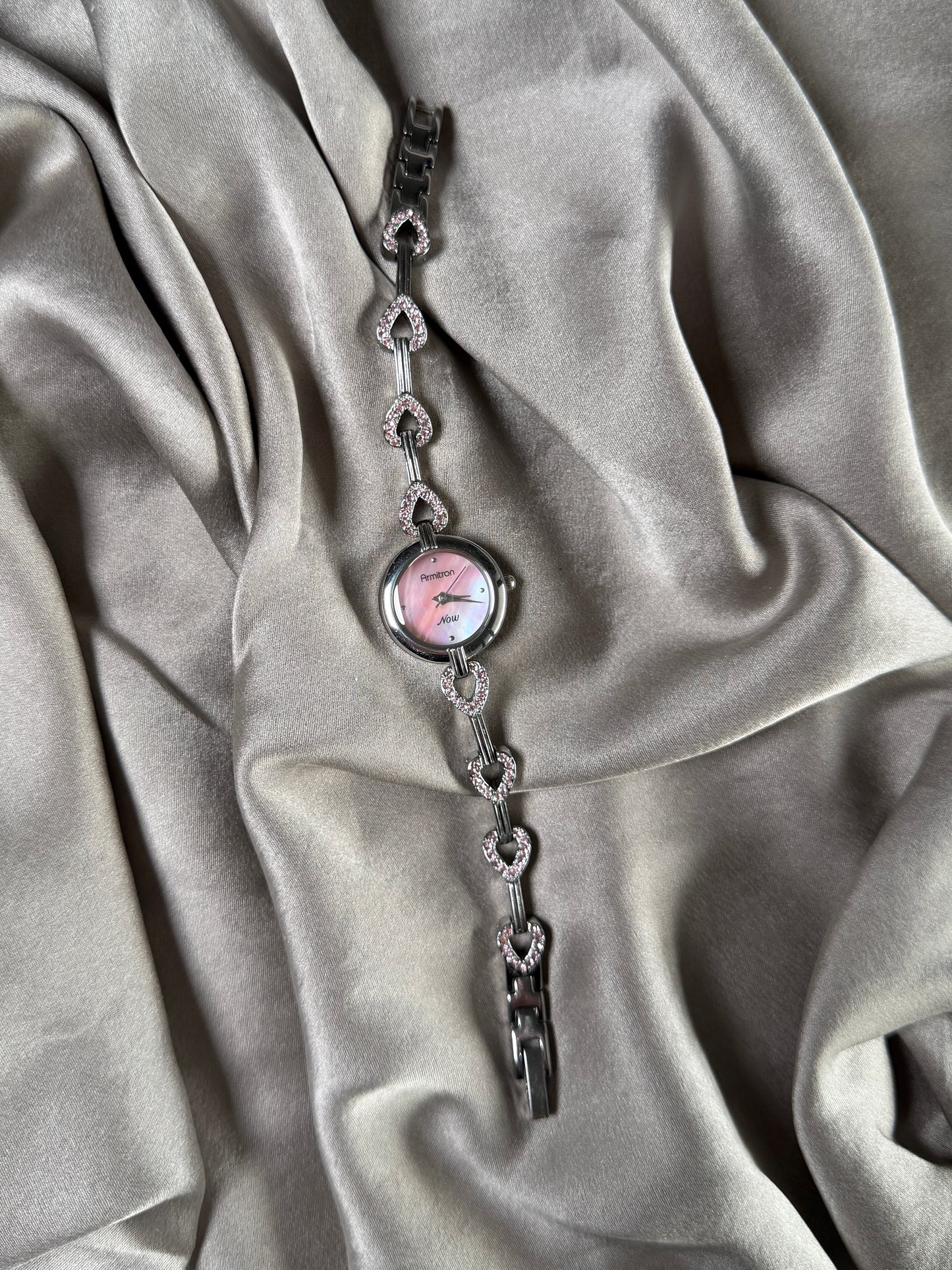 Charming vintage Armitron watch with heart links