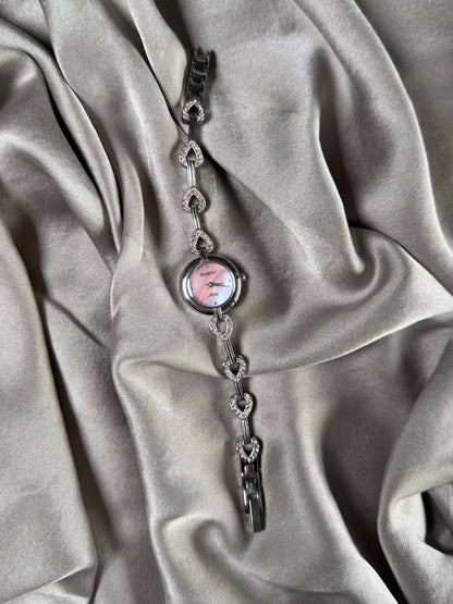 Charming vintage Armitron watch with heart links