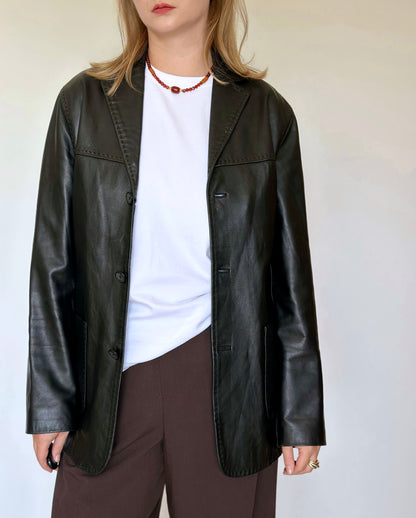 Stunning vintage minimalistic leather jacket