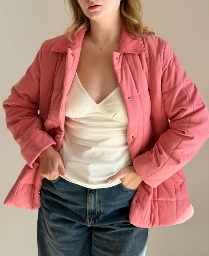 Charming quilted jacket in a soft coral pink shade