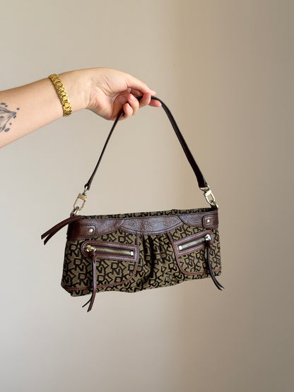 Vintage brown DKNY baguette bag