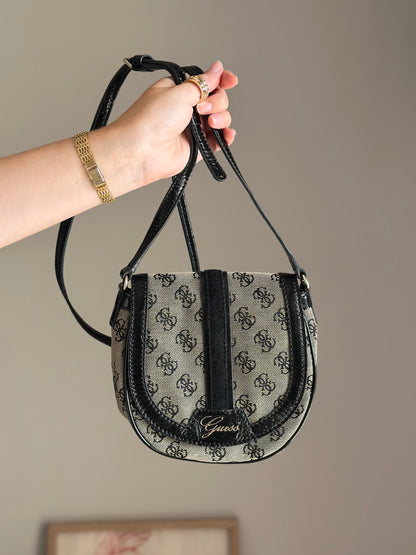Vintage crossbody monogram saddle bag Guess