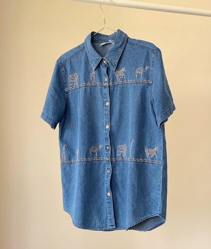 Beautiful unique vintage denim shirt