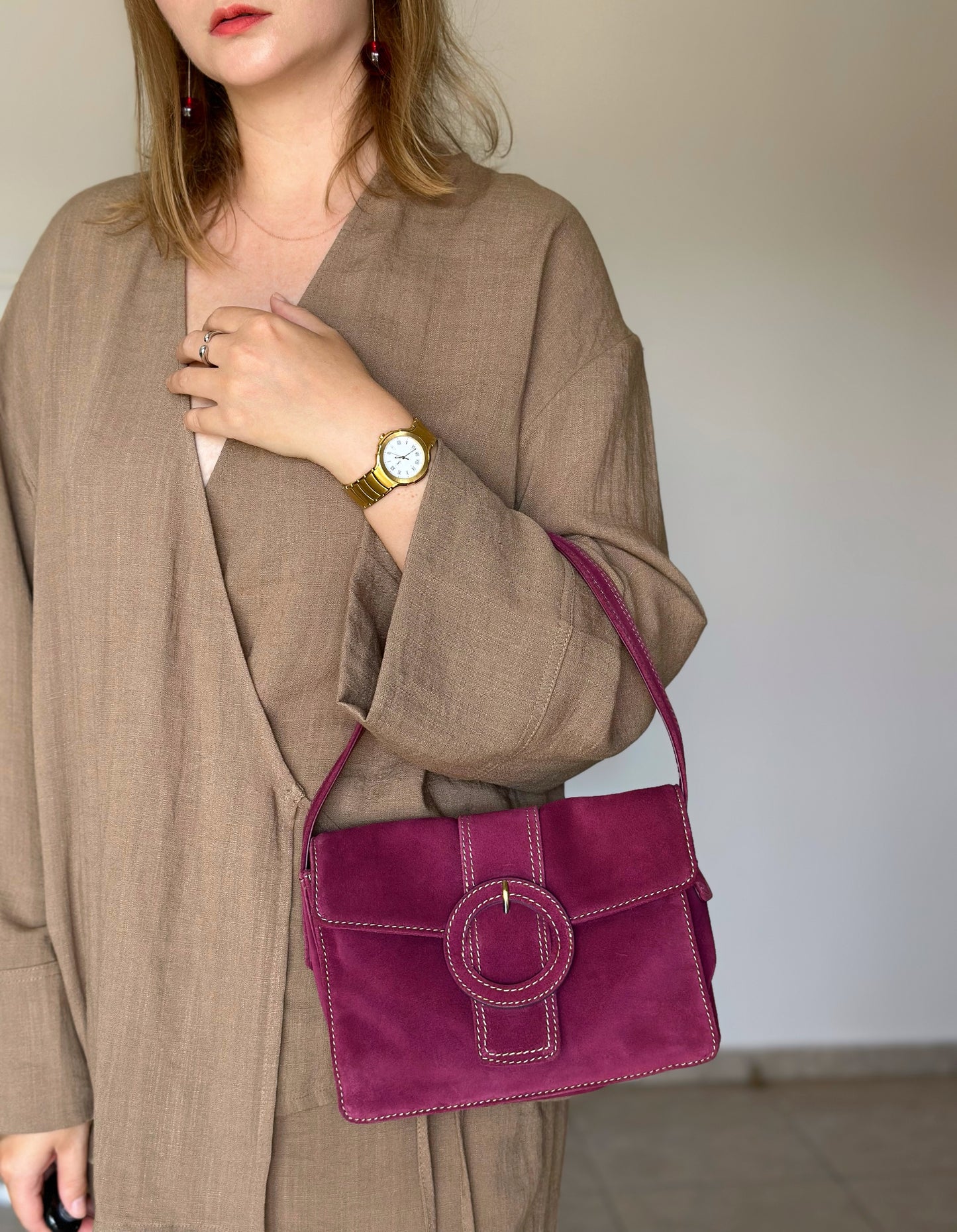 Vintage suede shoulder bag Monsoon