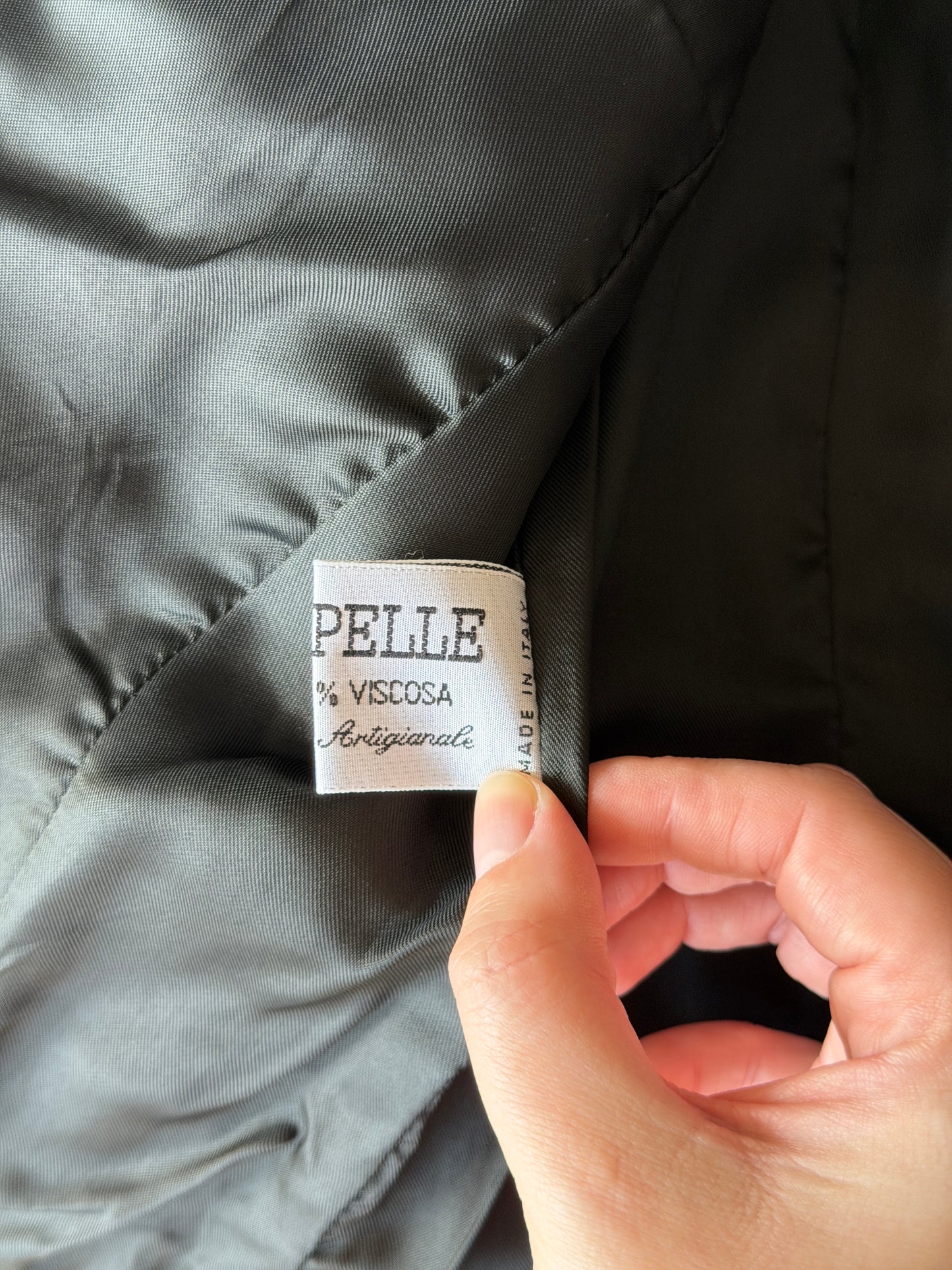 Vintage colour-block leather jacket