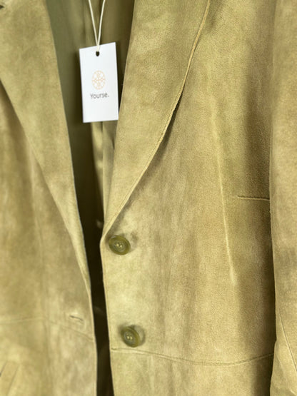 Beautful light olive green suede coat