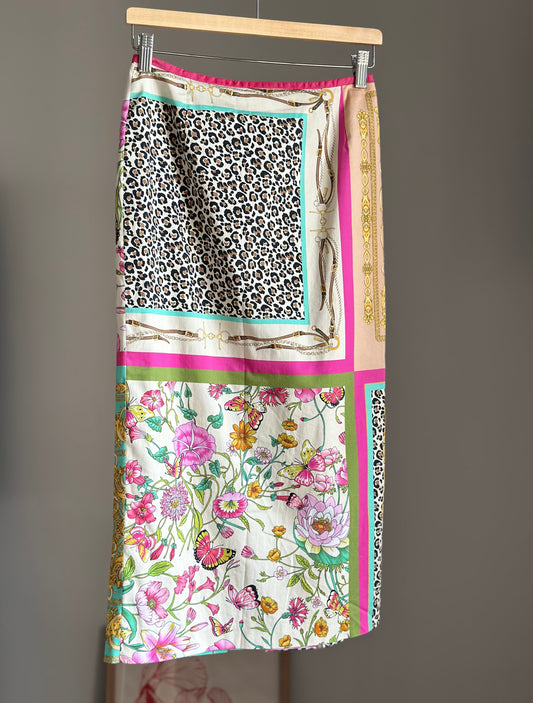 Unique vintage patchwork skirt by Austrian designer