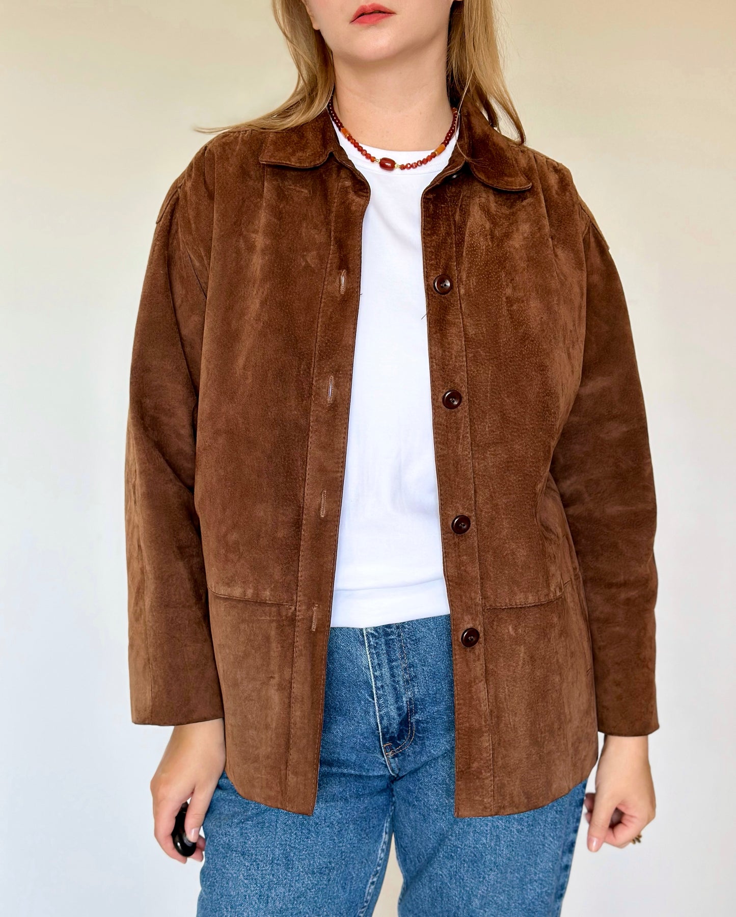 Vintage 100% suede brown jacket