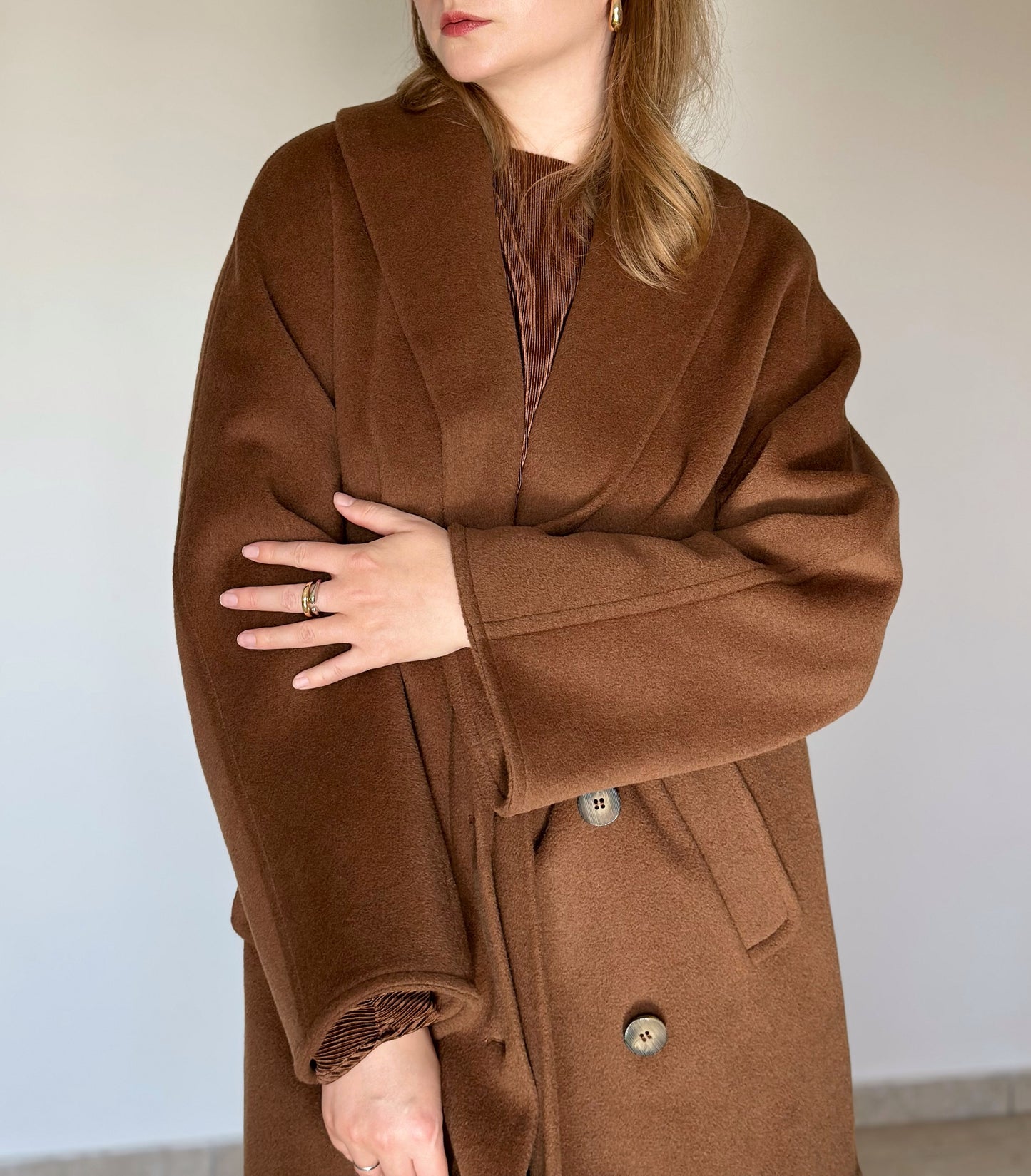 Elegant vintage wool-cashmere coat