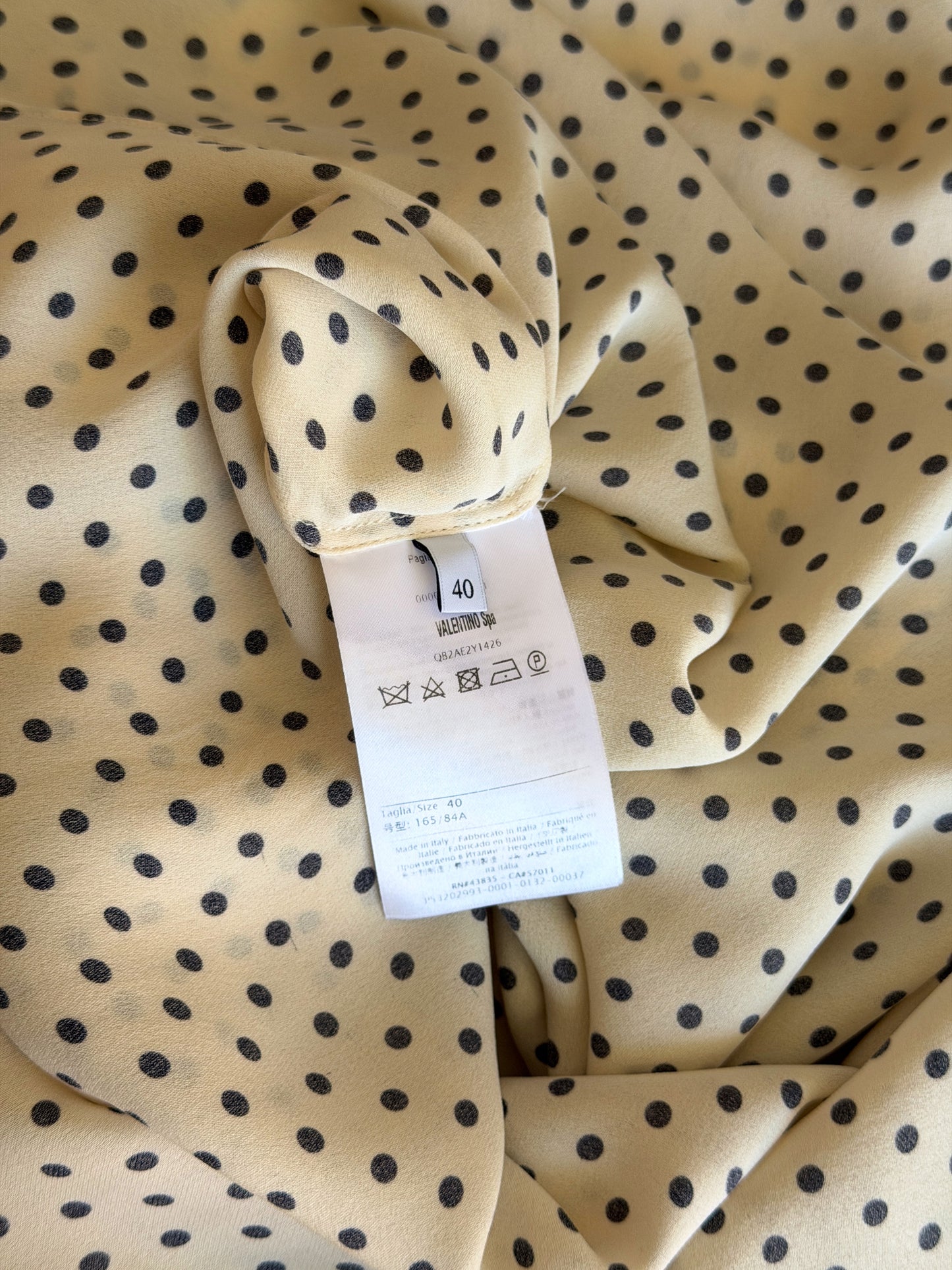 Authentic Valentino polka dot silk blouse