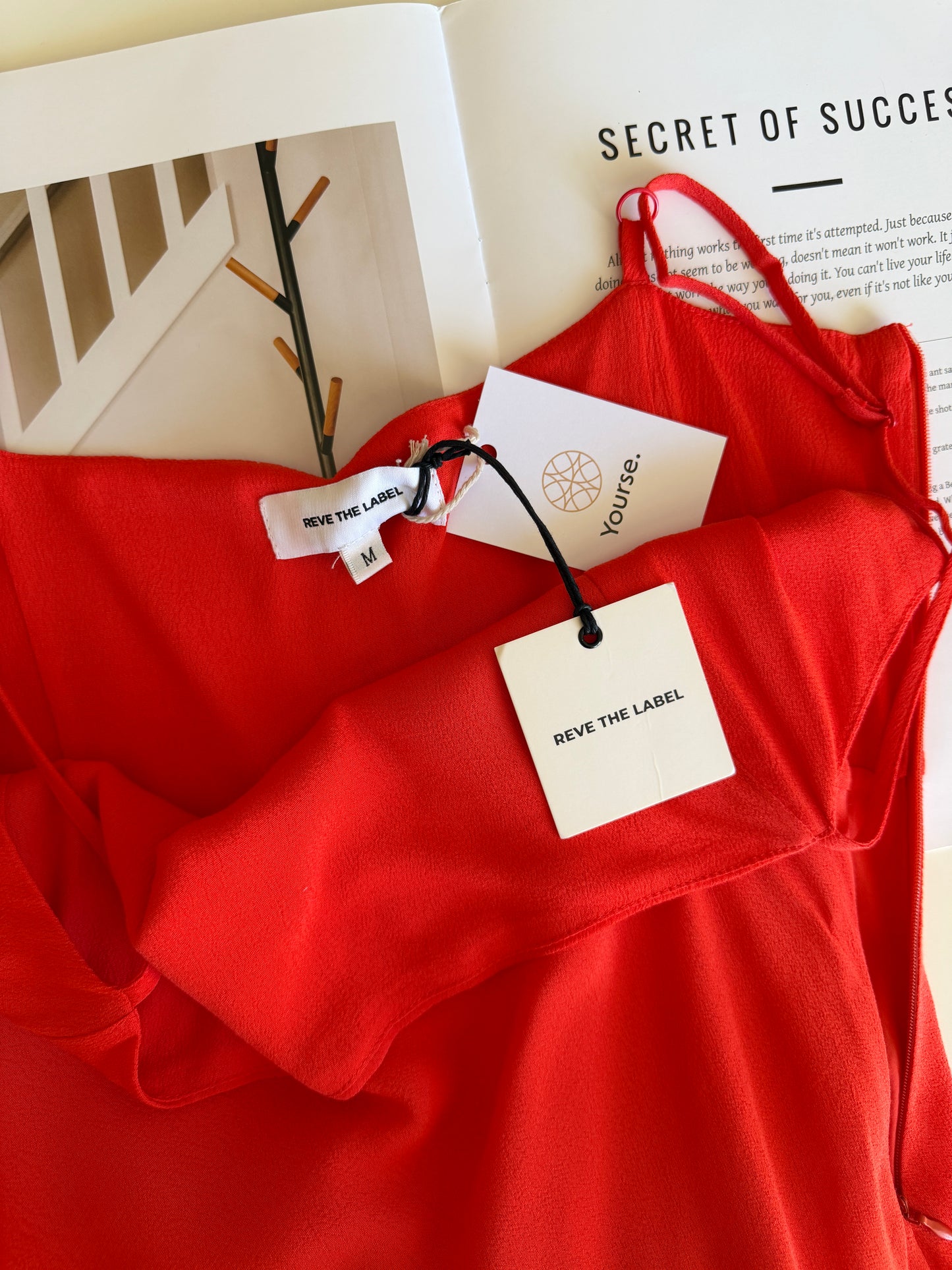 Minimal orange red slip long dress