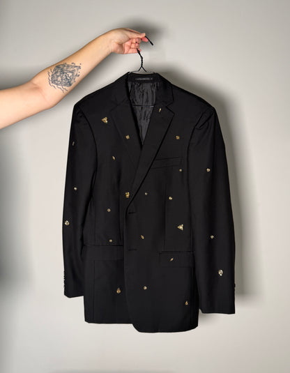 Vintage black blazer with champagne stones