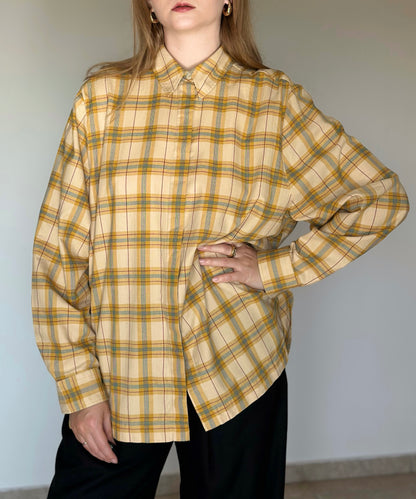 Plaid yellow oversized shirt