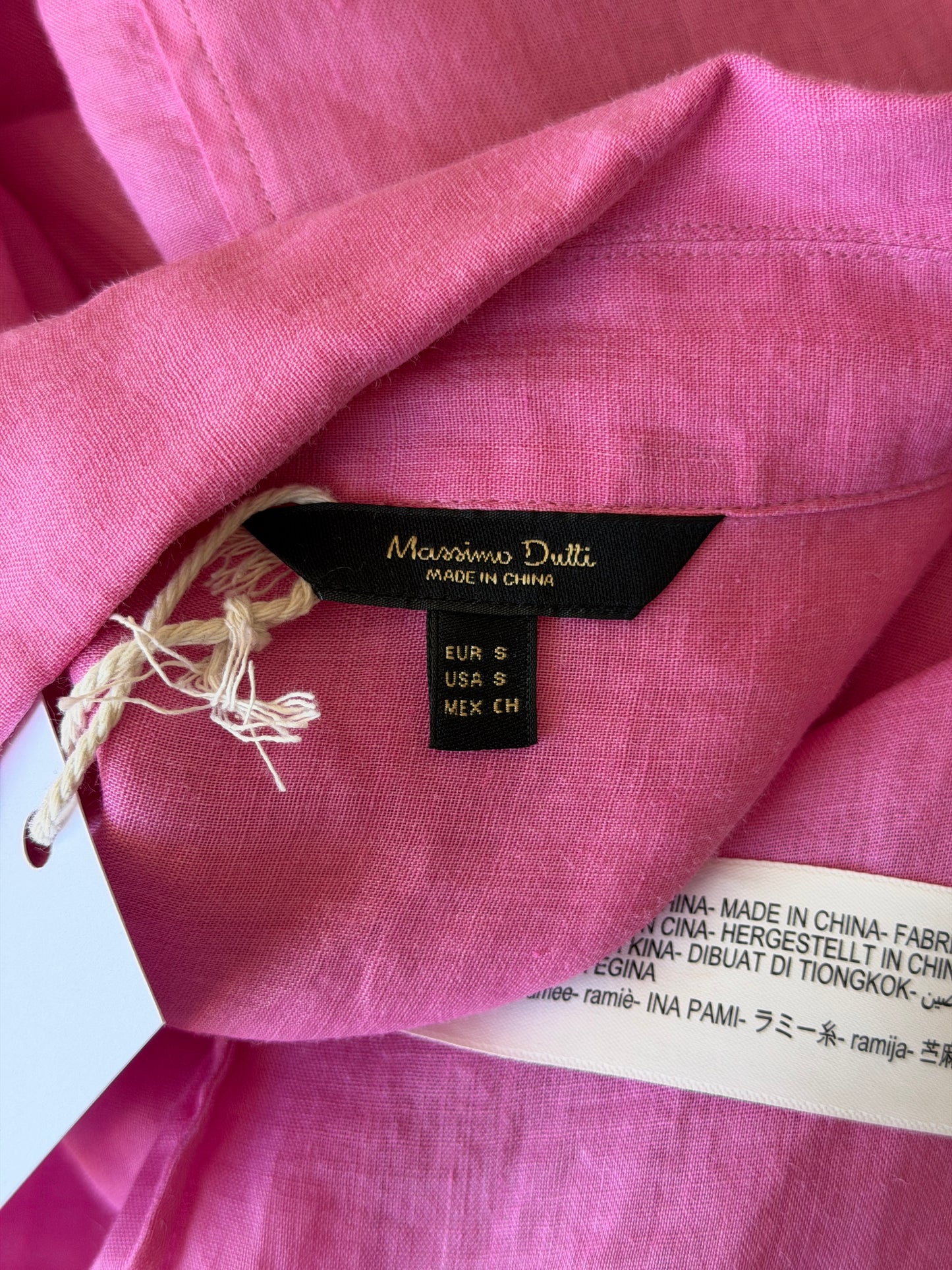 Pink ramie oversized shirt