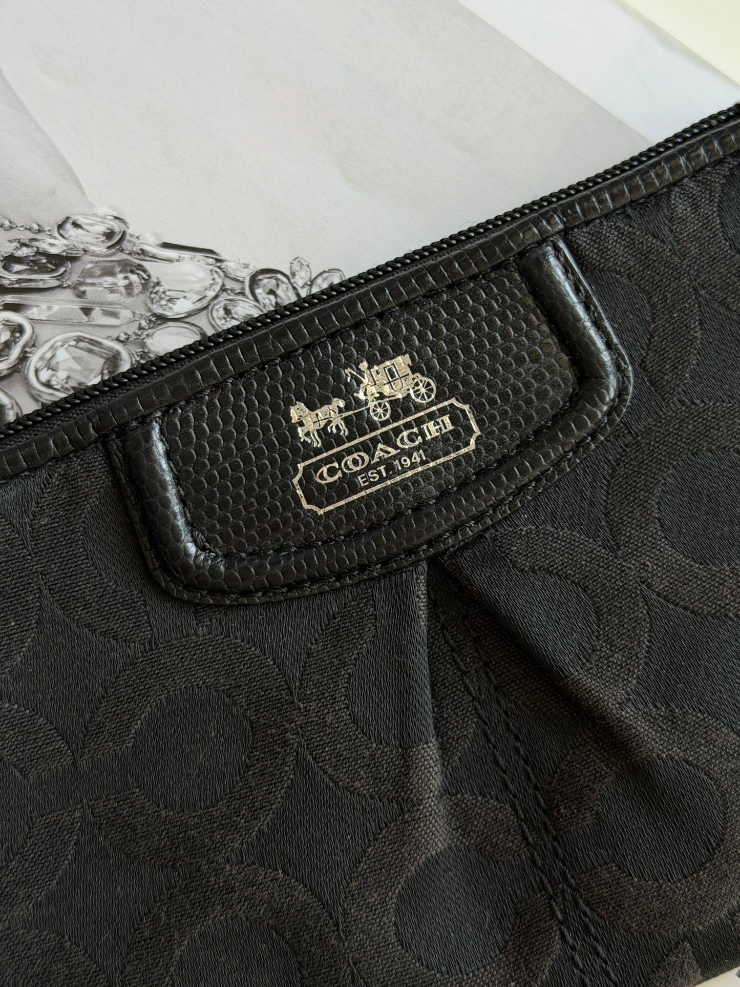 Vintage Coach black wristlet