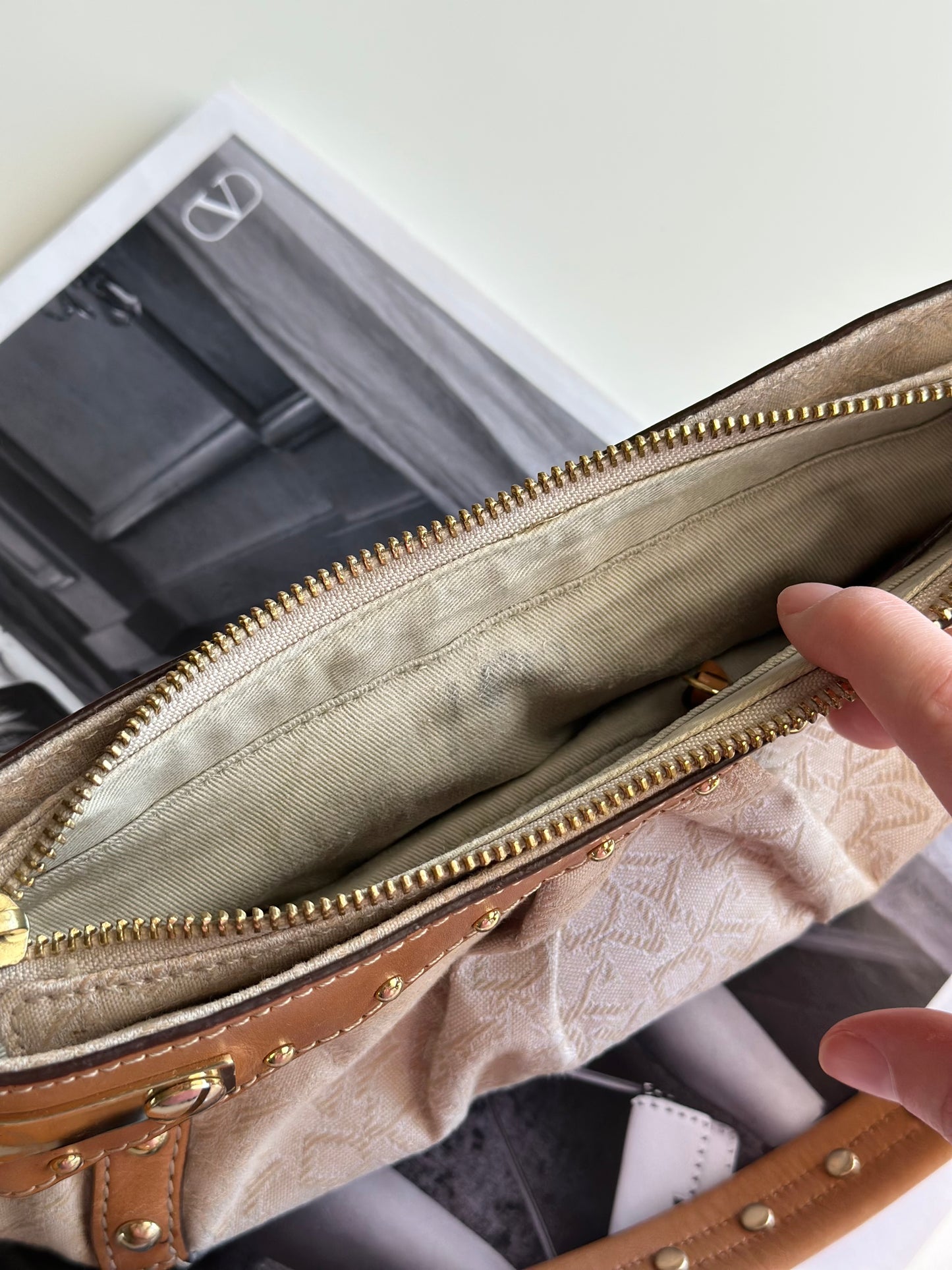 Vintage chic DKNY small bag with edgy details