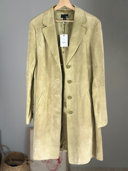 Beautful light olive green suede coat