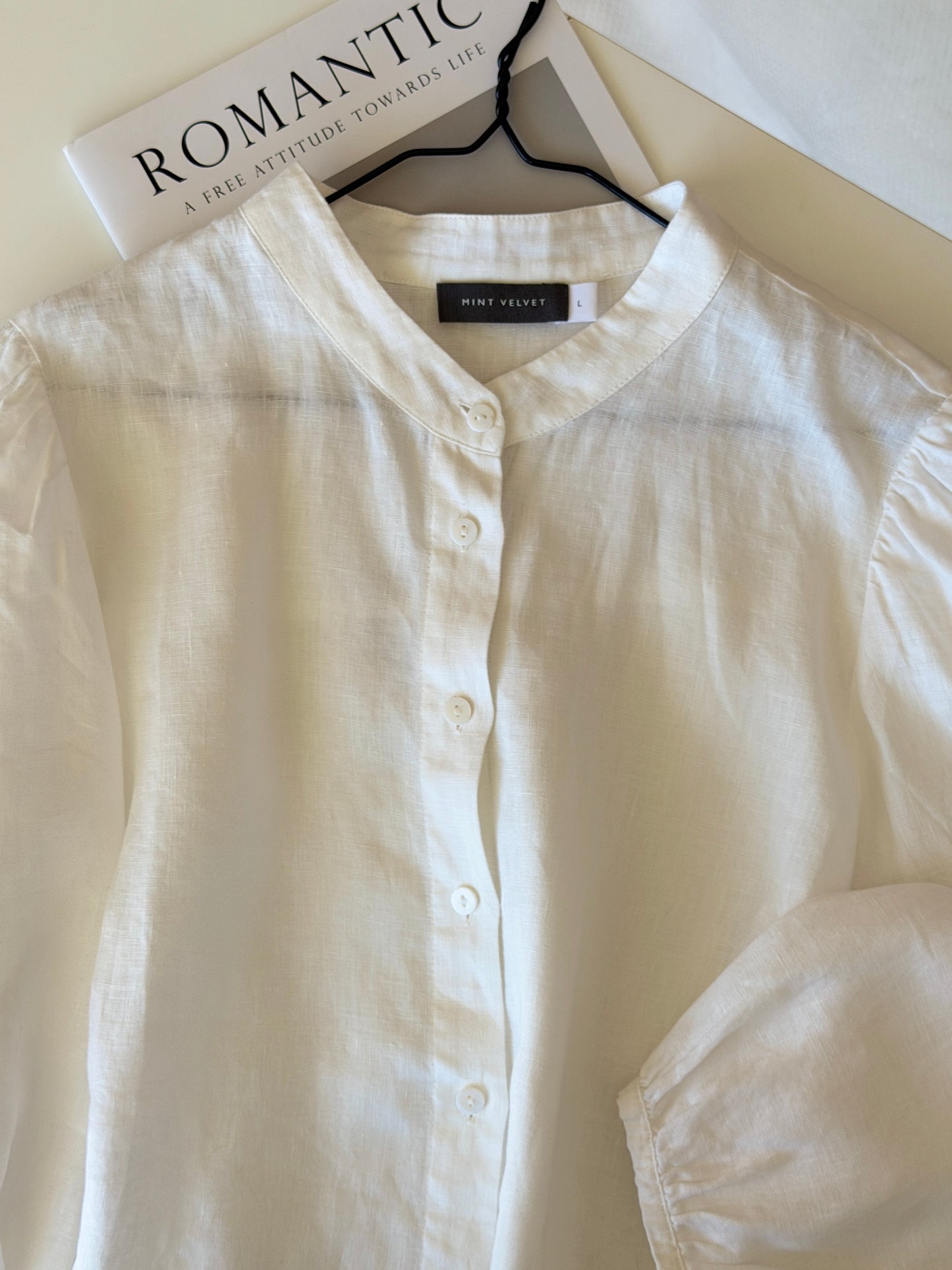 Classic linen blouse in soft white