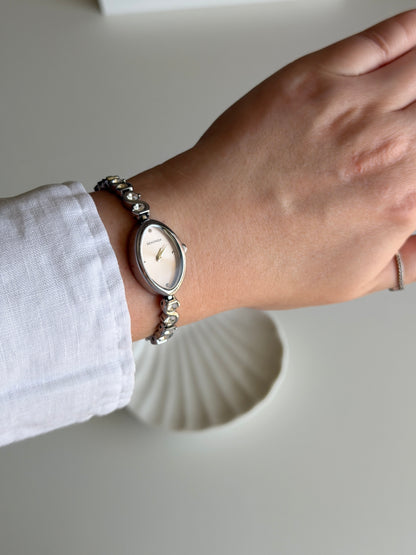Vintage silver-tone watch Sekonda with crystals