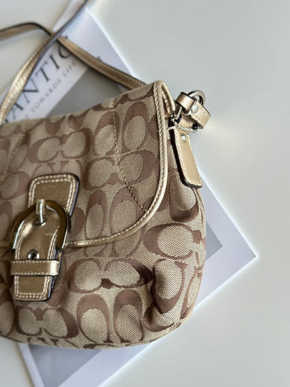 Lovely Coach crossbody bag in signature jacquard canvas