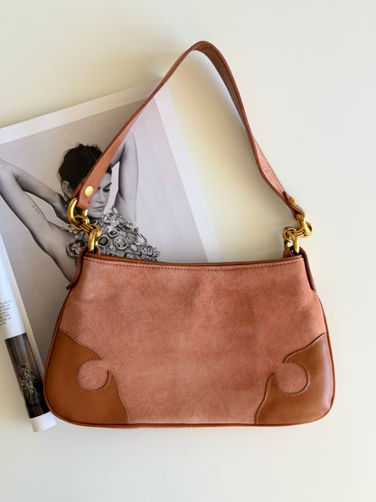 Vintage suede caramel bag
