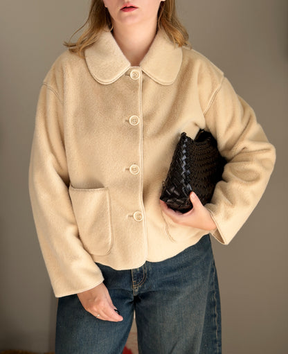 Charming cream faux fur jacket from ICHI