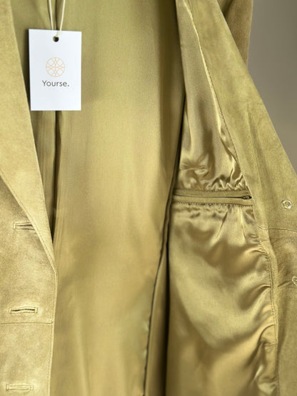 Beautful light olive green suede coat