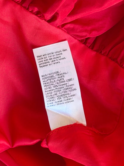 Red bubble hem mini dress
