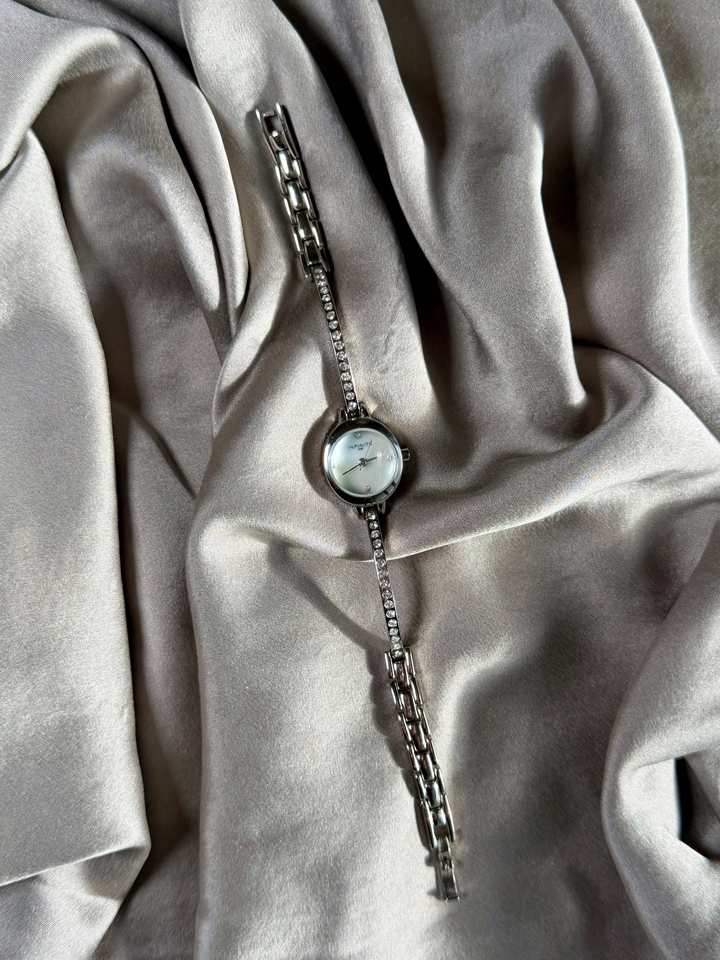 Delicate vintage watch with sparkling stones bracelet