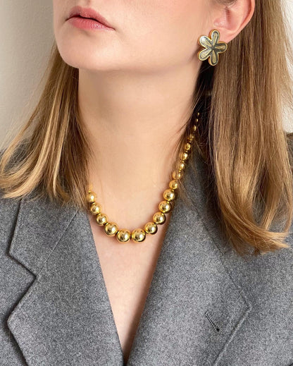 Vintage enamel clip-on earrings in a beautiful floral design