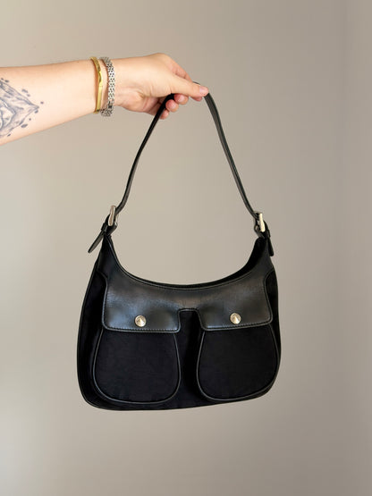 Vintage DKNY black monogram shoulder bag