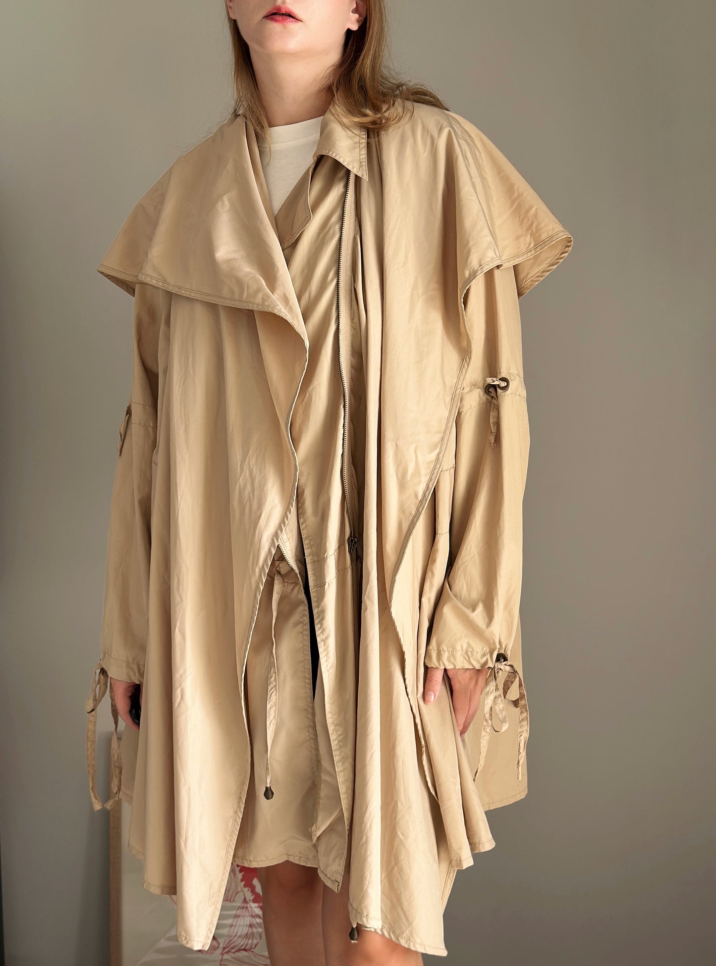 Statement beige trench coat