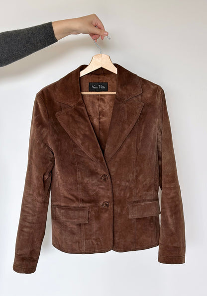 Stylish vintage 100% leather brown jacket