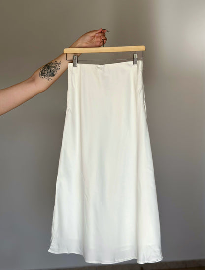 Beautiful vintage white satin skirt