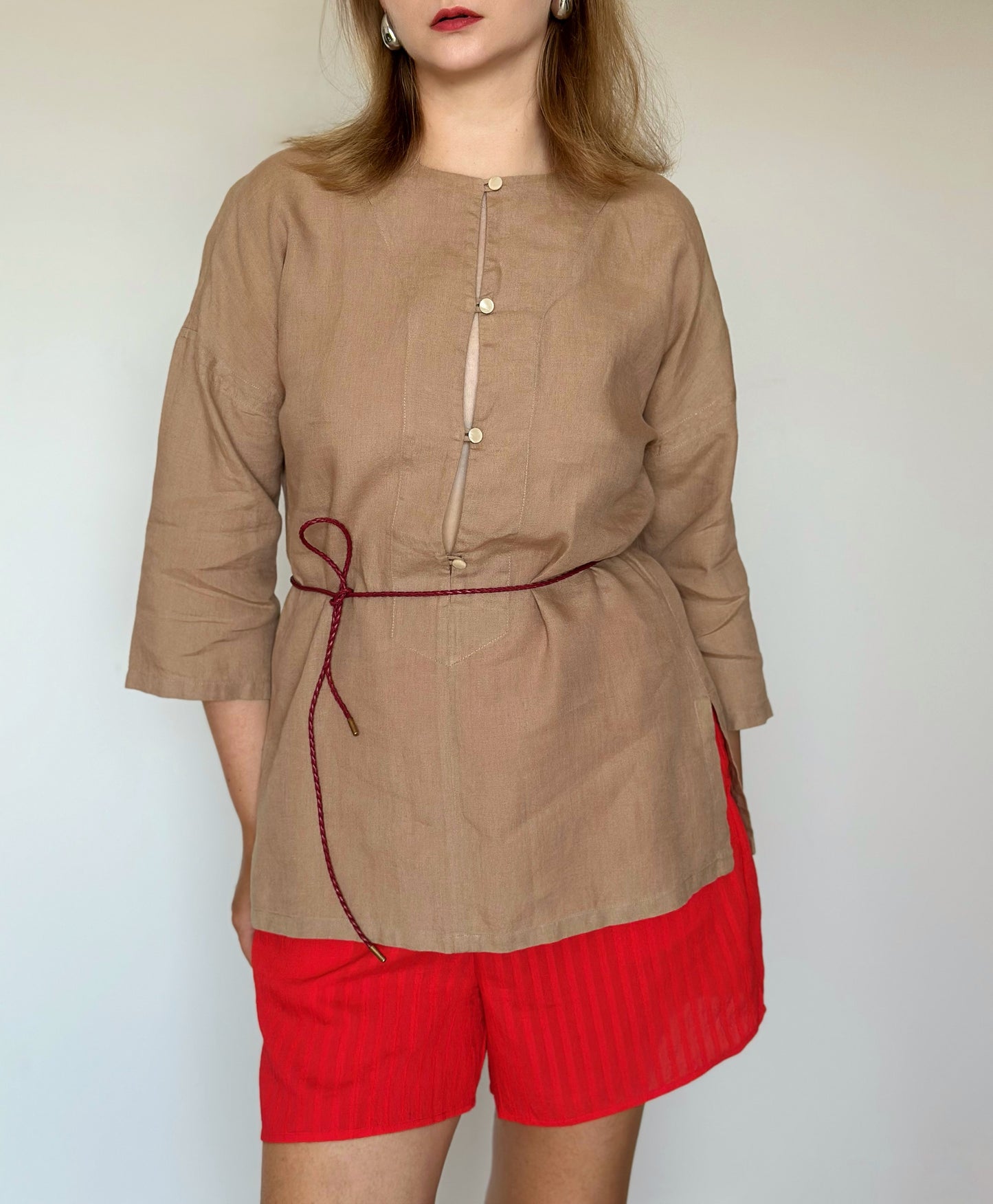 Beautiful vintage minimalistic linen blouse Max Mara